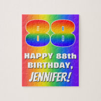 88th Birthday: Colourful, Fun Rainbow Pattern # 88