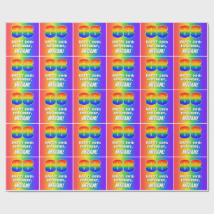 88th Birthday: Colourful, Fun Rainbow Pattern # 88 Wrapping Paper