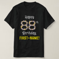 88th Birthday: Floral Flowers Number “88” + Name