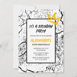 88th birthday invitation Men Graffiti