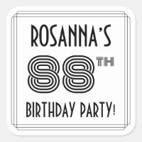 88th Birthday Party: Art Deco Style + Custom Name