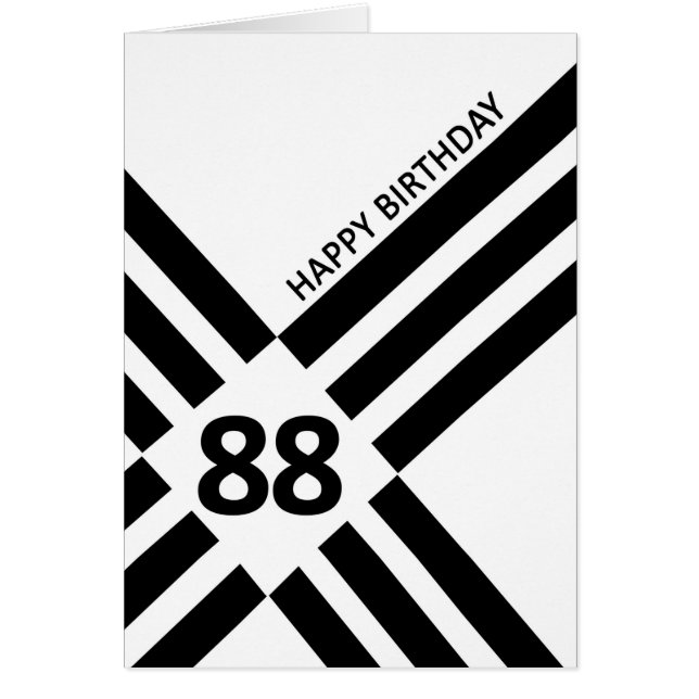 88th Diagonal Black Line Design Birthday (Front)