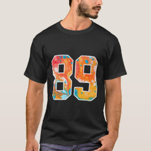 89 Colourful Sports Team Numbers Front And Back T-Shirt