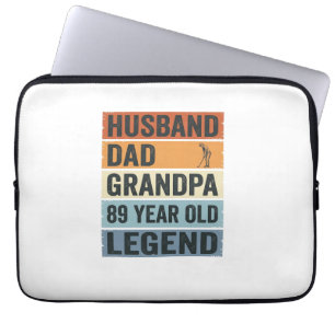 89 Year Old Husband Dad Grandpa Legend Shirt_1 Laptop Sleeve
