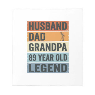 89 Year Old Husband Dad Grandpa Legend Shirt_1 Notepad