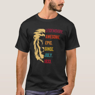 89 Years Old Legend Since July 1933 89th Birthday T-Shirt
