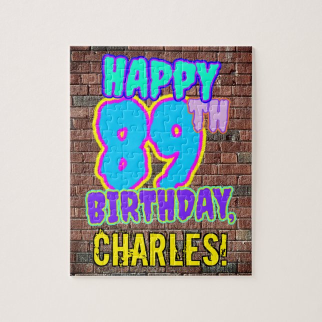 89th Birthday ~ Fun, Urban Graffiti Inspired Look Jigsaw Puzzle (Vertical)