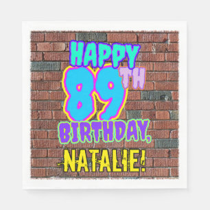 89th Birthday ~ Fun, Urban Graffiti Inspired Look Napkin