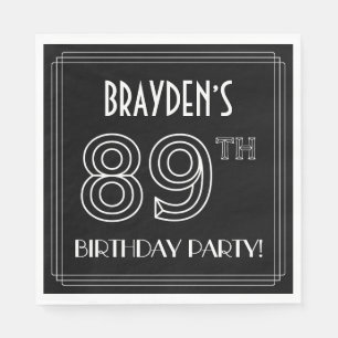 89th Birthday Party: Art Deco Style + Custom Name Napkin