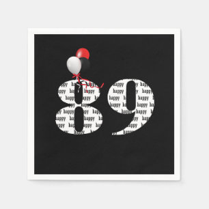 89th Birthday party balloons Napkin