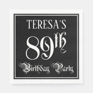 89th Birthday Party — Fancy Script + Custom Name Napkin
