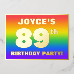 89th Birthday Party: Fun, Colorful Rainbow Pattern