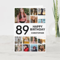 89th Birthday Photo Collage 13 Photos Black White