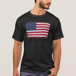 89th Birthday Vintage Usa Flag Awesome Since 1933 T-Shirt