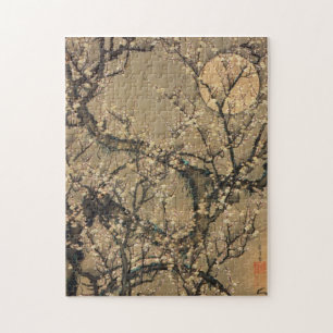 8. 梅花晧月図, 若冲 Moon and Plum blossoms, Jigsaw Puzzle