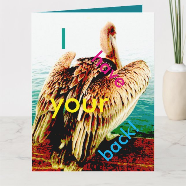 8 1/2" X 11" customisable greeting card, pelican Card (Front)