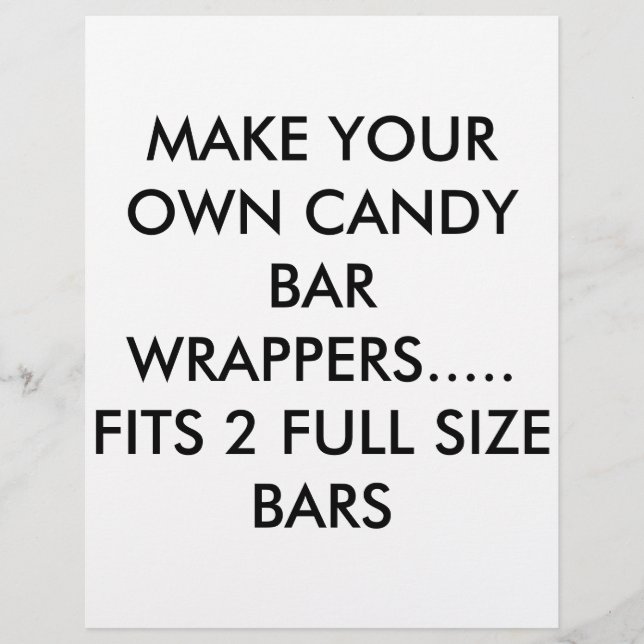 8.1/2 X 11 FULL SIZE CANDY BAR WRAPPERS (Front)