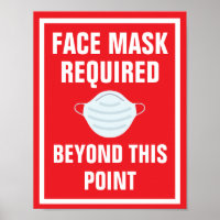 8.5" X 11" Bold Red Face Mask Beyond This Point