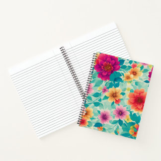 8.5" x 11" Floral Deluxe Spiral Notebook