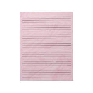 8.5" x 11"  Pink Marble Black Lined College Ruled Notepad