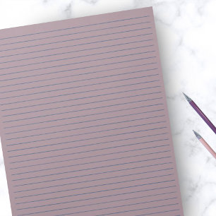 8.5" x 11"  Rustic Mauve Blue Lines College Rule Notepad