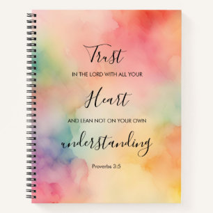 8.5 x 11 Spiral Notebook Displaying Proverbs 3:5