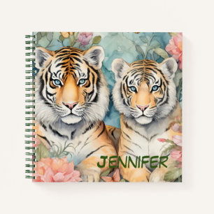 8.5 x 8.5 Square Tiger Lined Customisable Notebook