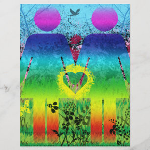 8.5x11 Paper, Abstract Rainbow Grunge Love Flyer