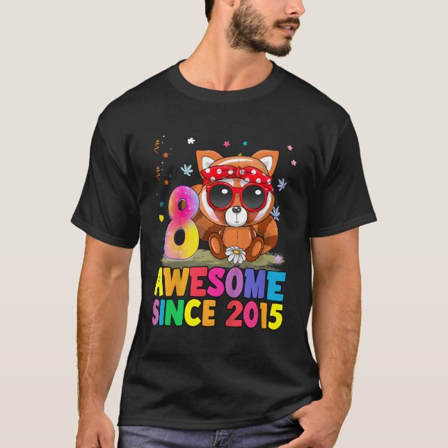 8 8Th Red Panda Awesome Since 2015 T-Shirt (Front)