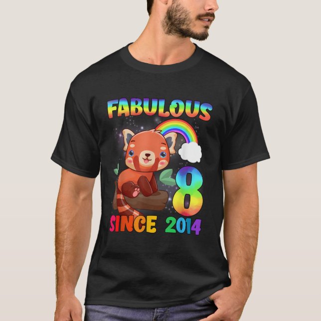 8 8Th Red Panda Since 2014 T-Shirt (Front)