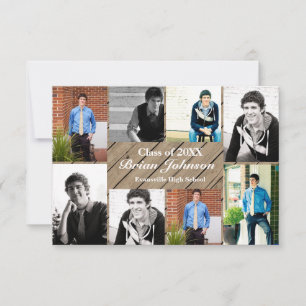 8/9 Photos Wood - 3x5 Graduation Announcement
