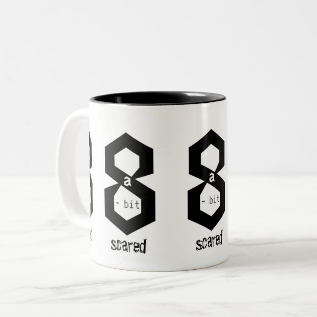 8 a-Bit Scared Two-Tone Coffee Mug (Front Left)