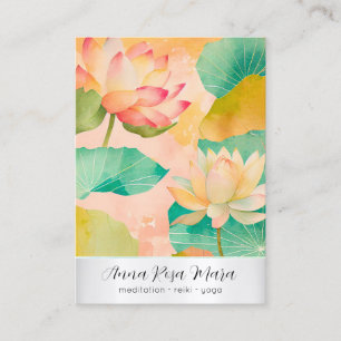 *~* 8 Art Lotus PHOTO Nature Flowers QR AP67 Business Card