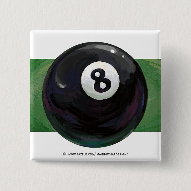 8 Ball 15 Cm Square Badge (Front)