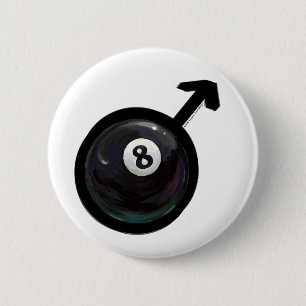 8 Ball 6 Cm Round Badge