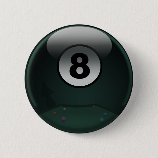 8-Ball 6 Cm Round Badge (Front)