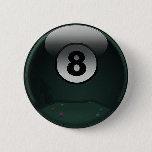 8-Ball 6 Cm Round Badge