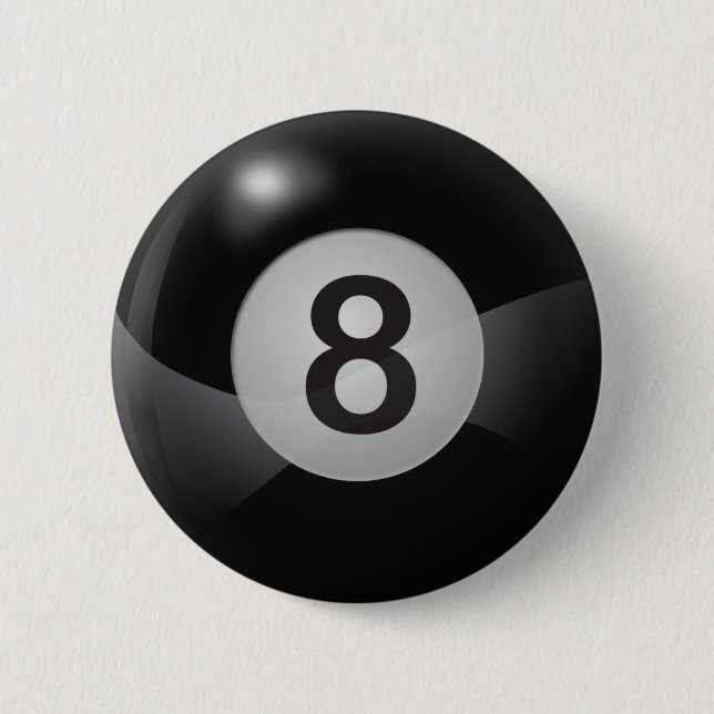 8 Ball 6 Cm Round Badge (Front)