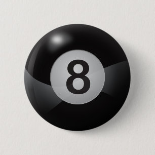 8 Ball 6 Cm Round Badge