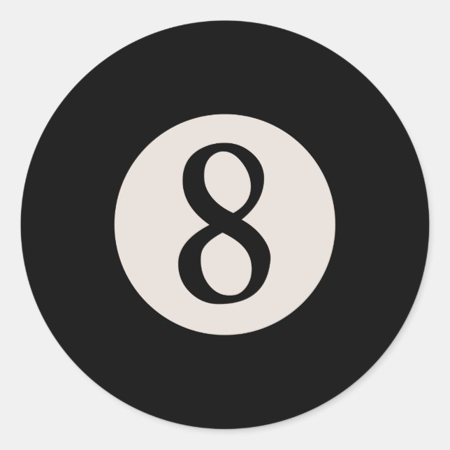 8-Ball 8 Classic Round Sticker (Front)