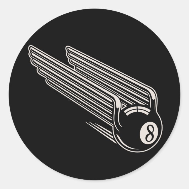 8-Ball - Aero Wings Classic Round Sticker (Front)