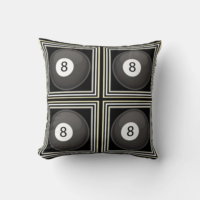 8-Ball Billiard Throw Pillows (Front)