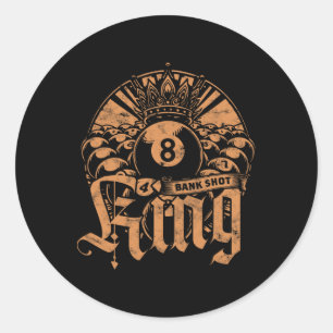 8-ball Billiards Bank Shot King  Classic Round Sticker