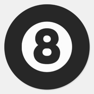 8 Ball Billiards Lazy Halloween Costume Funny Magi Classic Round Sticker