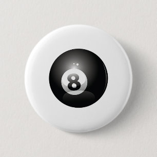 8 Ball Billiards Pool Player Eight Ball Lucky 8 6 Cm Round Badge