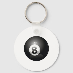 8 Ball Billiards Pool Player Eight Ball Lucky 8 Key Ring