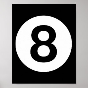 8 Ball Billiards Pool Table Costume Eight Ball Poster