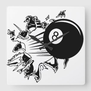 8-Ball Breakthrough Square Wall Clock
