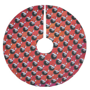 8 Ball Christmas Brushed Polyester Tree Skirt