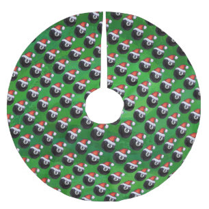 8 Ball Christmas Brushed Polyester Tree Skirt